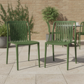Polypropylene Forest Green Café Chairs 770mm for Outdoor Use (Pack of 2)