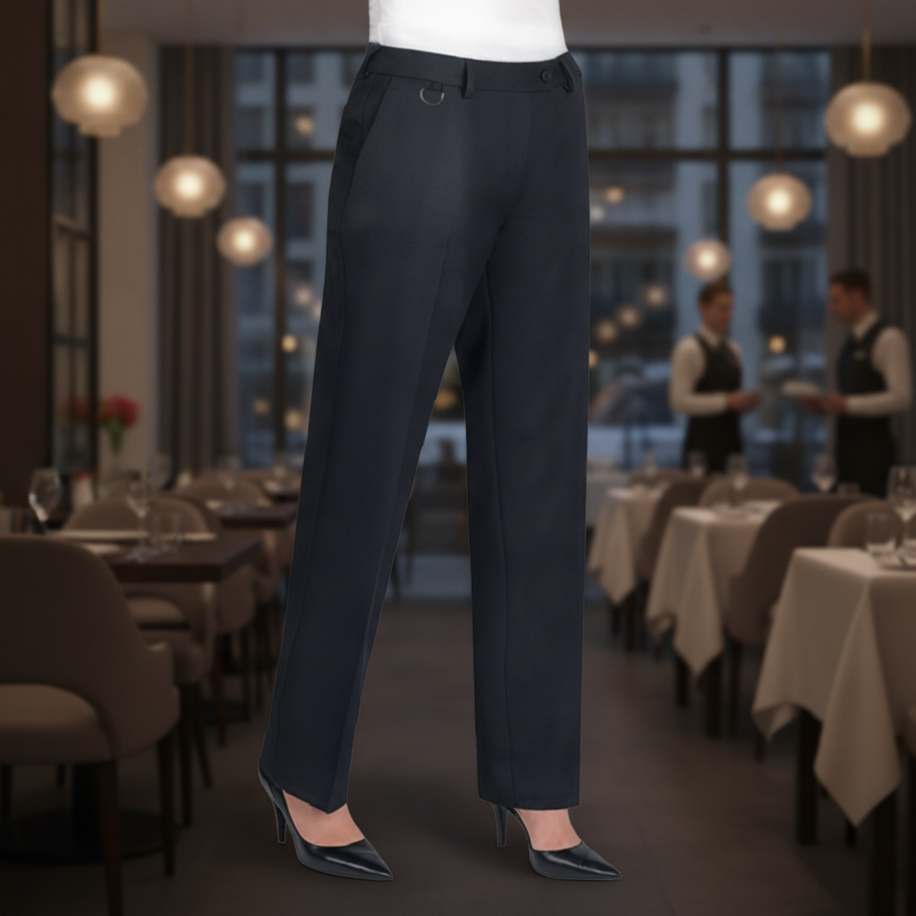 Polyester Black Ladies Trousers Size 24 for Front of House