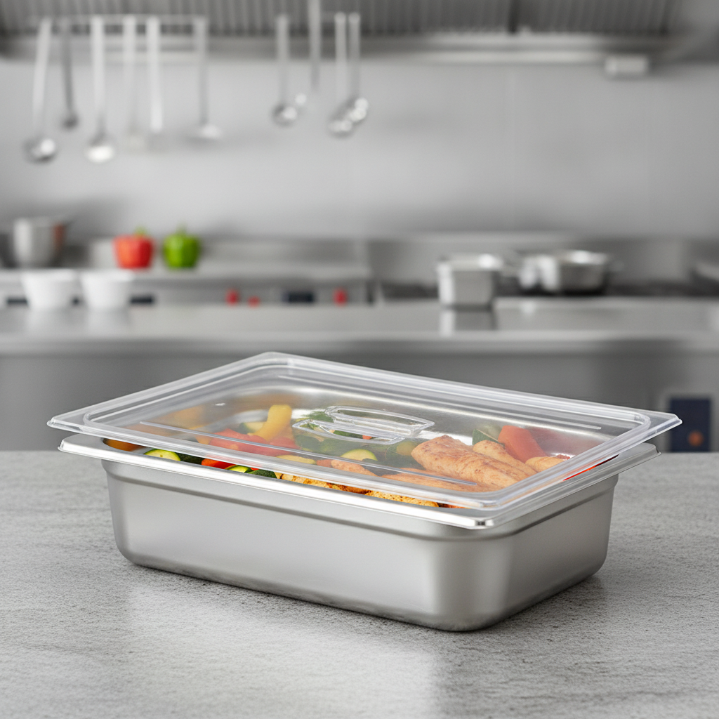 Copolymer Gastronorm Food Tray Lid with Handle for Efficient Storage