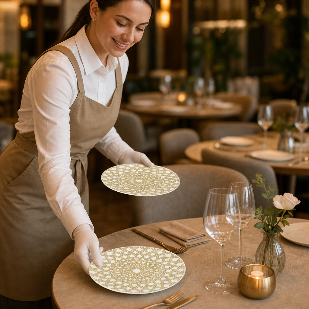 Coupe Plates Sand Porcelain for Casual Dining (Pack of 12)