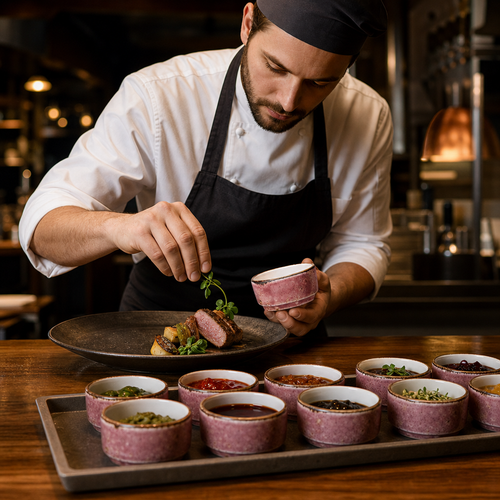 Alumina Dipping Pots 65mm Pink Vitrified Ceramic for Culinary Presentation (Pack of 12)