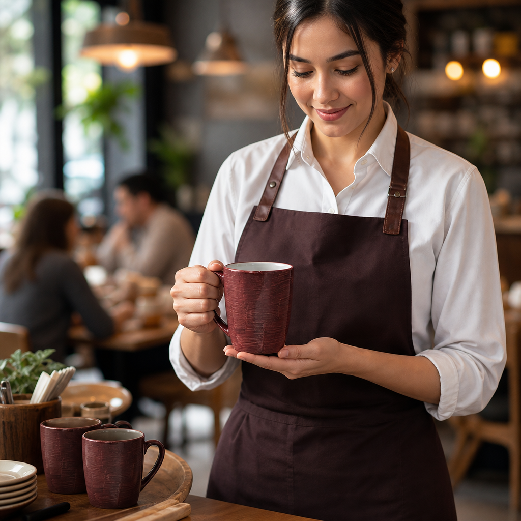 Rust Mug 320ml Red Vitrified Ceramic for Cafés & Restaurants (Pack of 12)