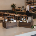 Acacia Wood Medium Table Caddy 200x153mm for Cafés & Restaurants (Pack of 2)