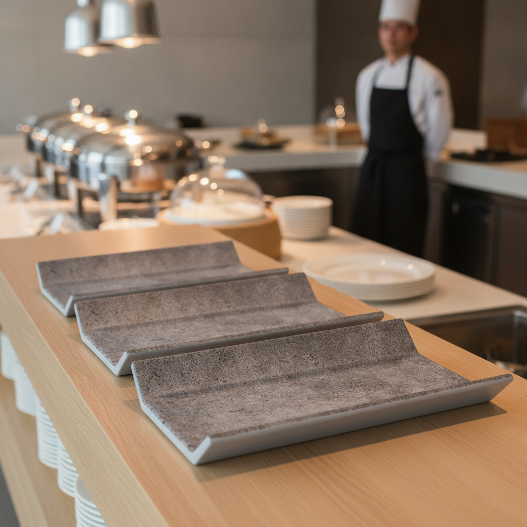 Melamine Grey GN 1/4 Tray for Buffet Service