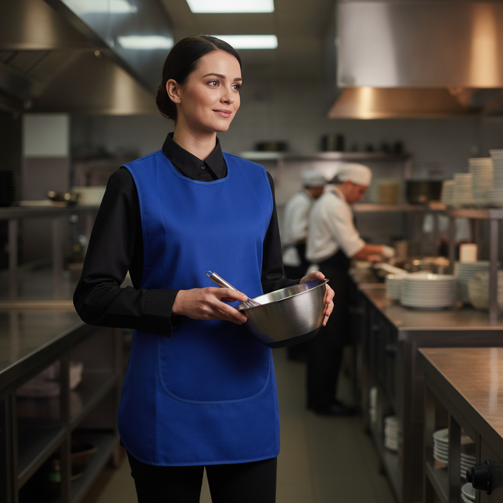 Polycotton Royal Blue Tabard for Canteens & Kitchens