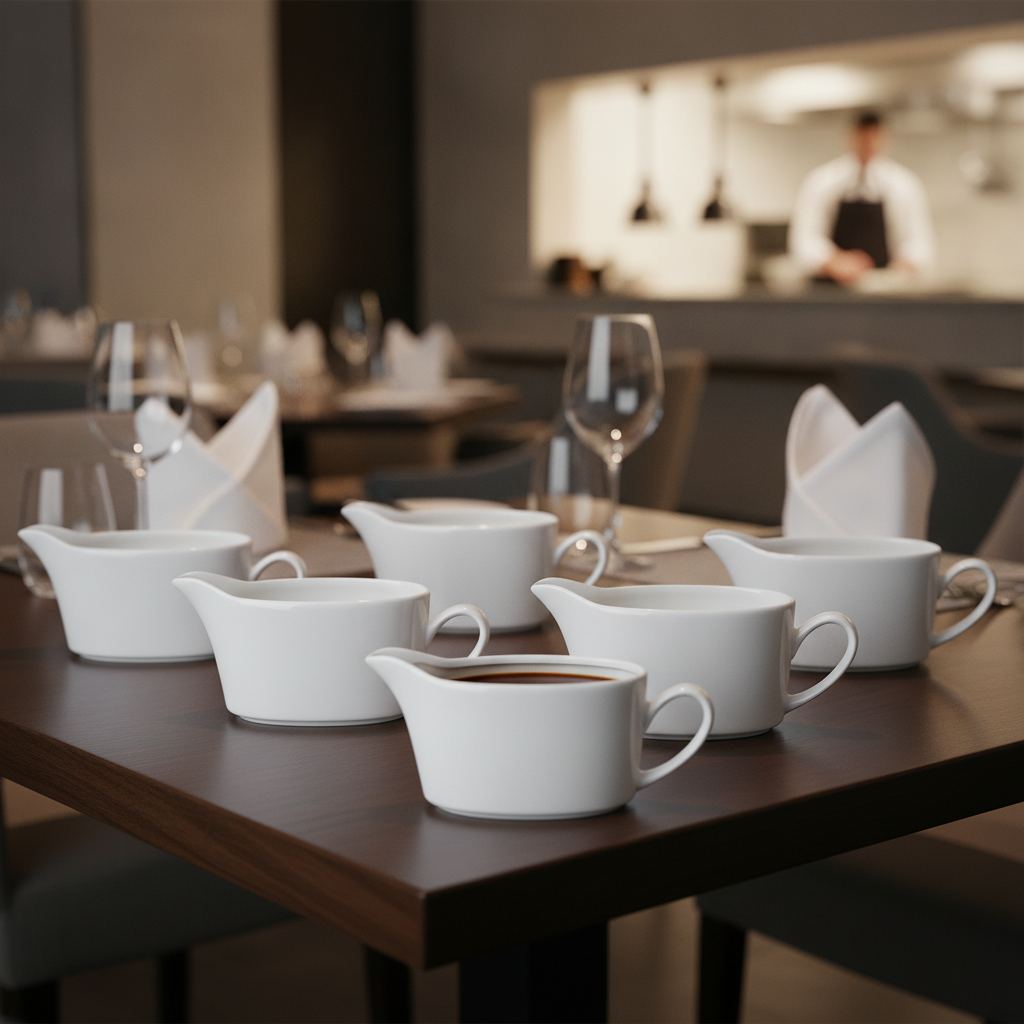 Alumina Vitrified Ceramic White Boats 142ml for Fine Dining (Pack of 12)