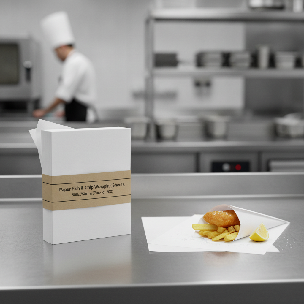 Paper Fish & Chip Wrapping Sheets 500x750mm for Takeaway (Pack of 200)