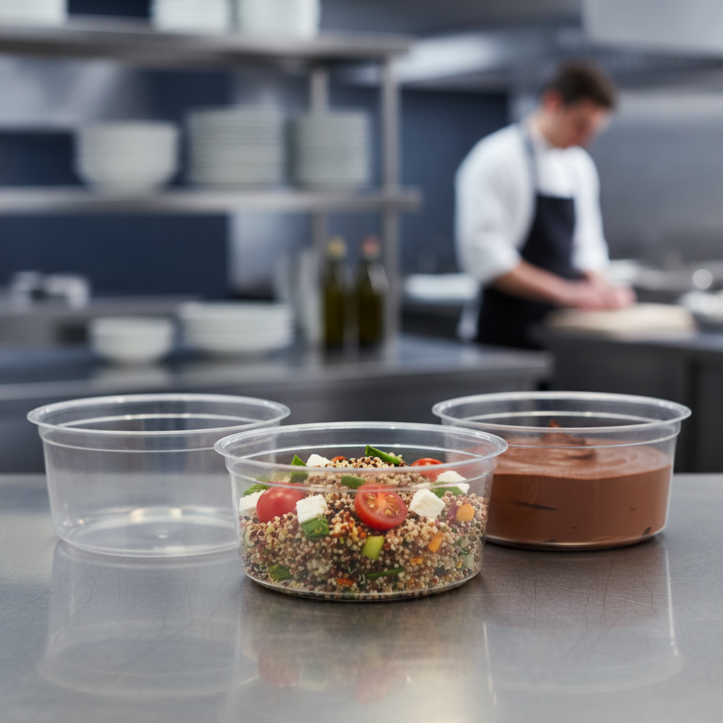 PLA Round Deli Pots 340ml for High-Volume Catering (Pack of 500)