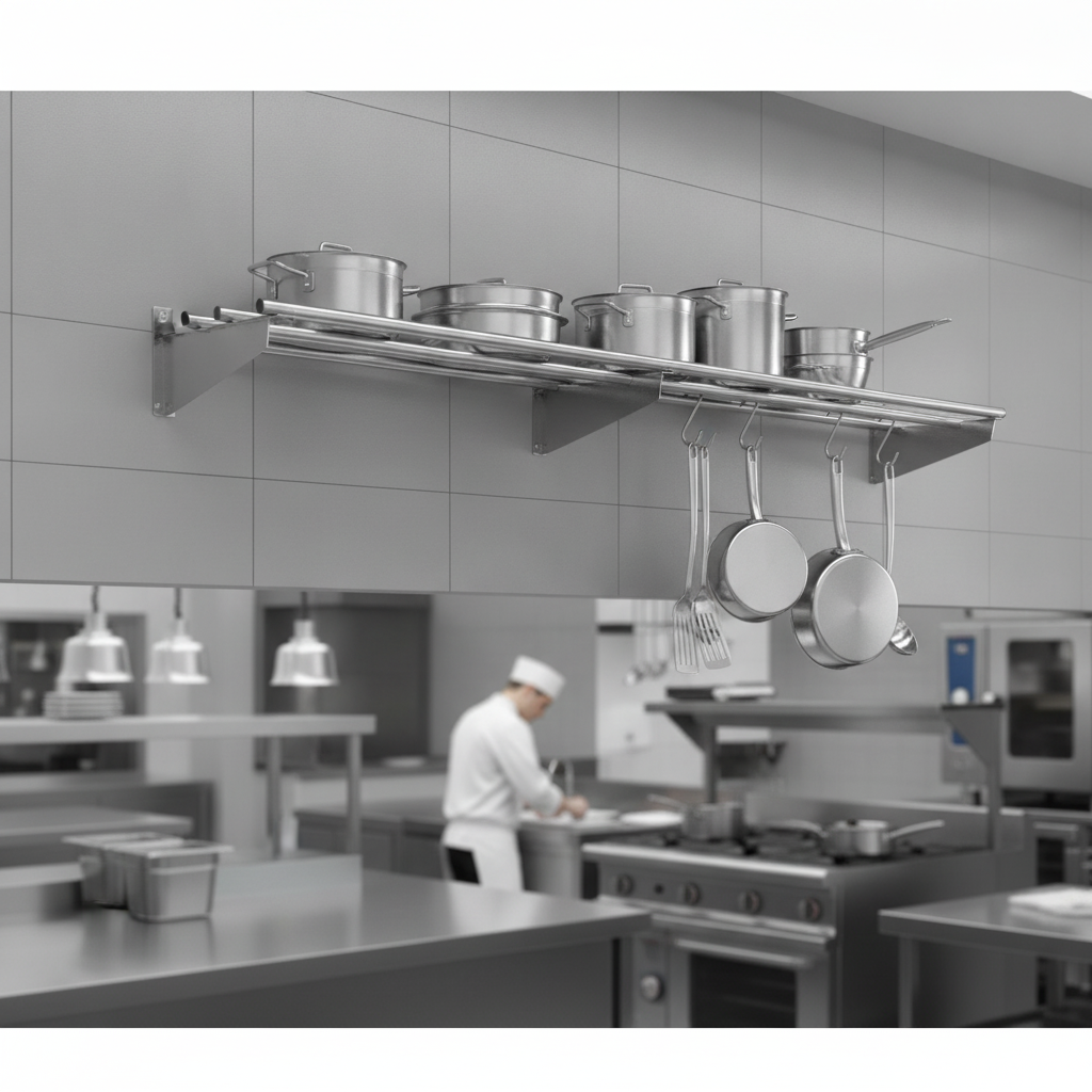 Stainless Steel Wall Shelf 1500mm for Kitchen Storage