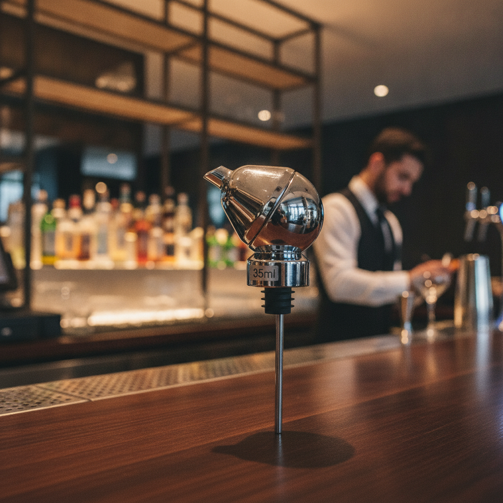 Chrome Measured Pourer 35ml for Stylish Beverage Service