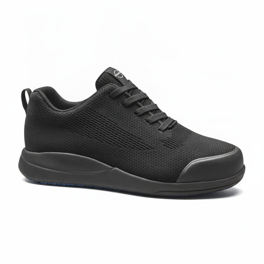 Textile Black Rebound Mesh Safety Trainers for Workplace Protection