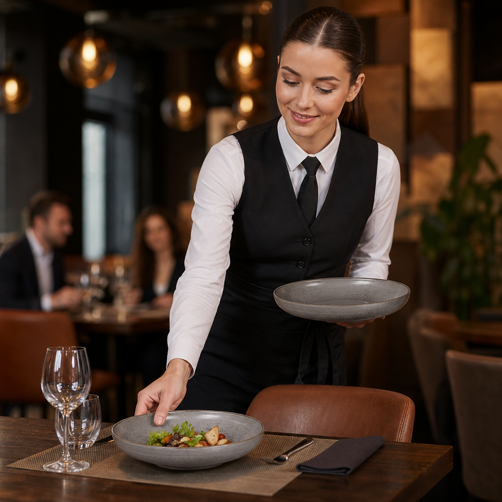 Round Coupe Bowls Grey Vitrified Ceramic for Dining (Pack of 6)