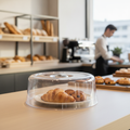Clear Plastic Bakery Tray Cover 350mm for Pastries