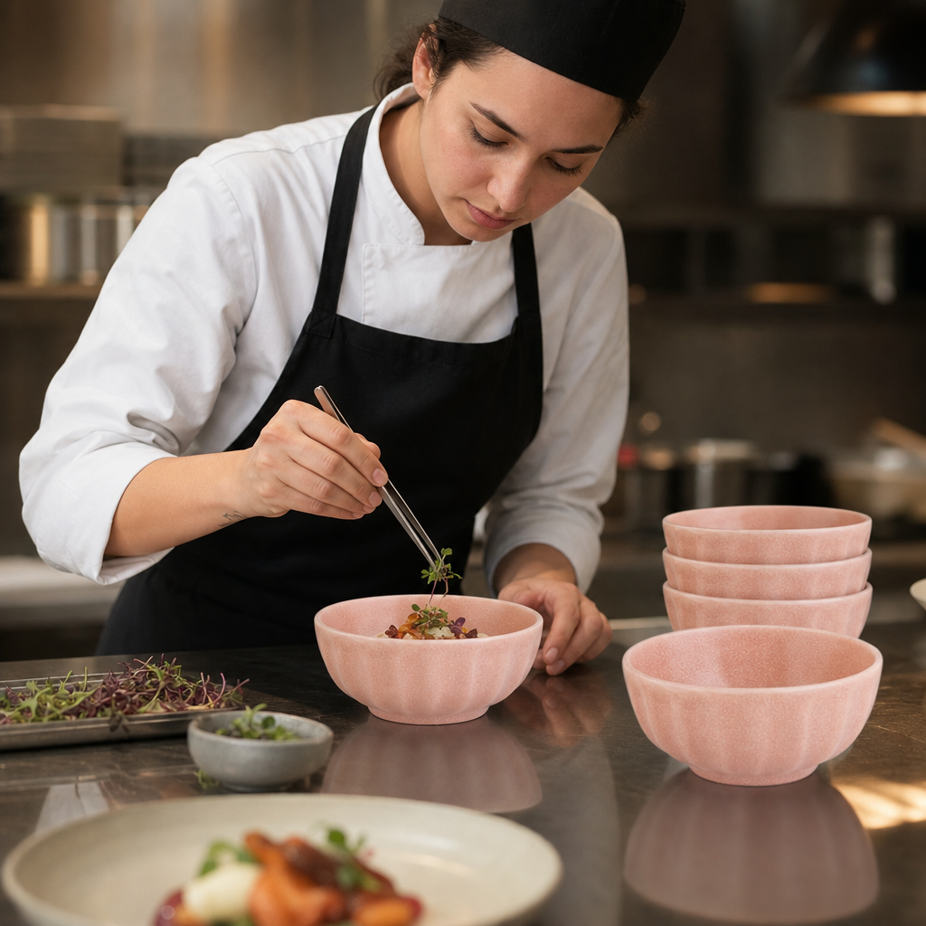 Deep Bowls Fossil-Inspired Design Porcelain for Creative Chefs (Pack of 12)