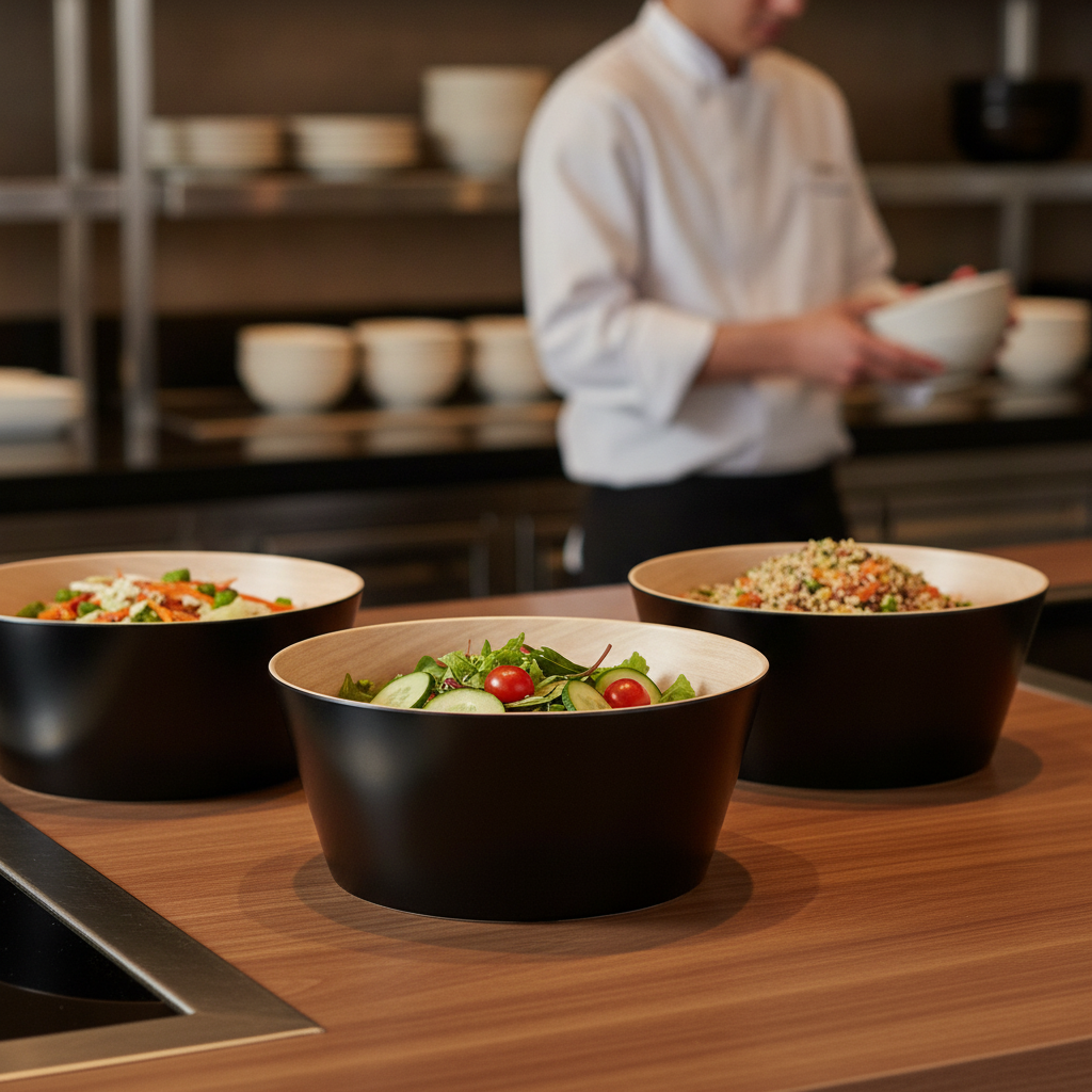Melamine Black Bowl 150mm for Buffets (Pack of 1)