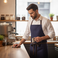 Cotton Canvas Bistro Apron Navy Blue for Artisan Cafés