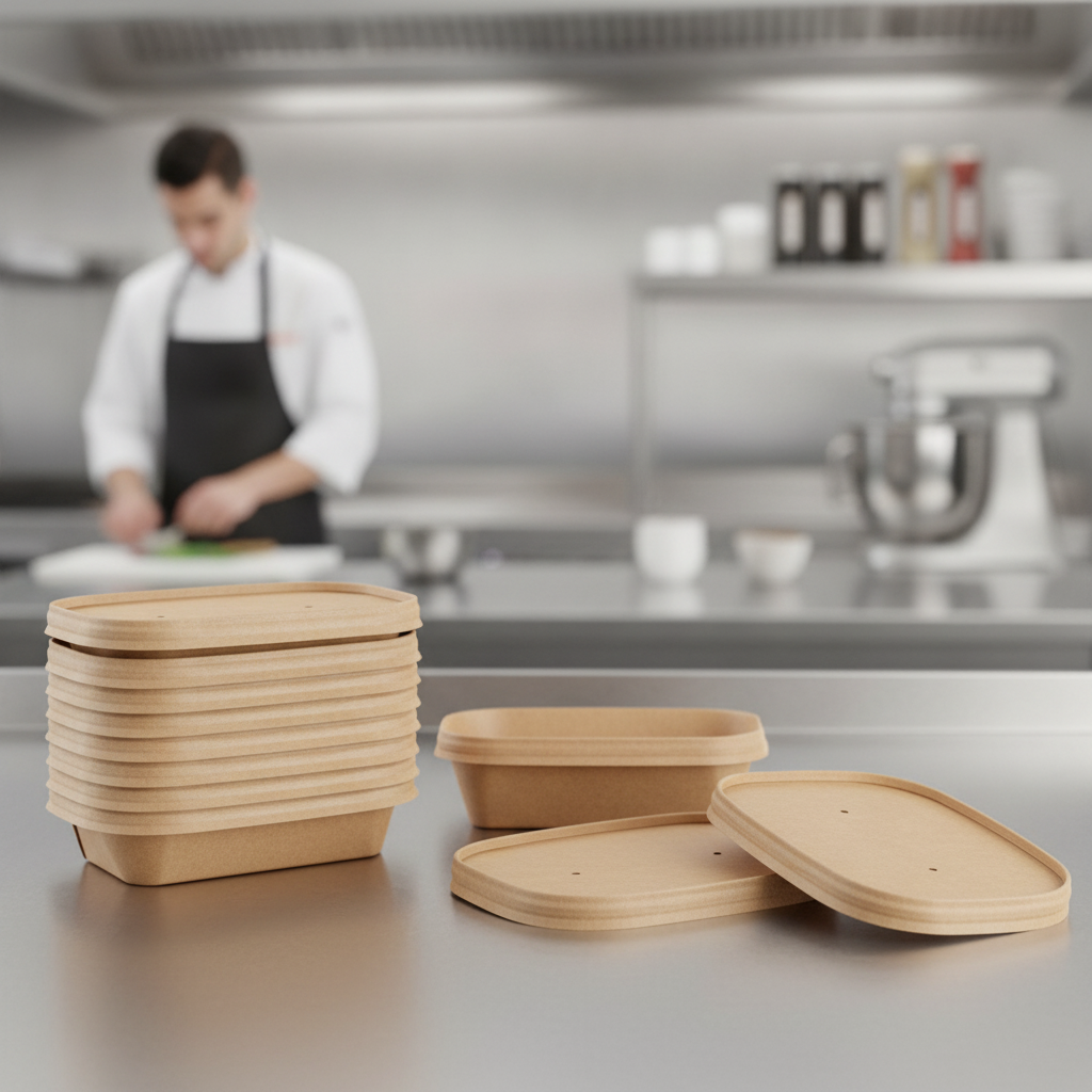 Microwavable Paperboard Food Box Lids for Efficient Takeaway Service (Pack of 300)