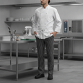 Polycotton Black-and-White Striped Chef Pants for Professional Use