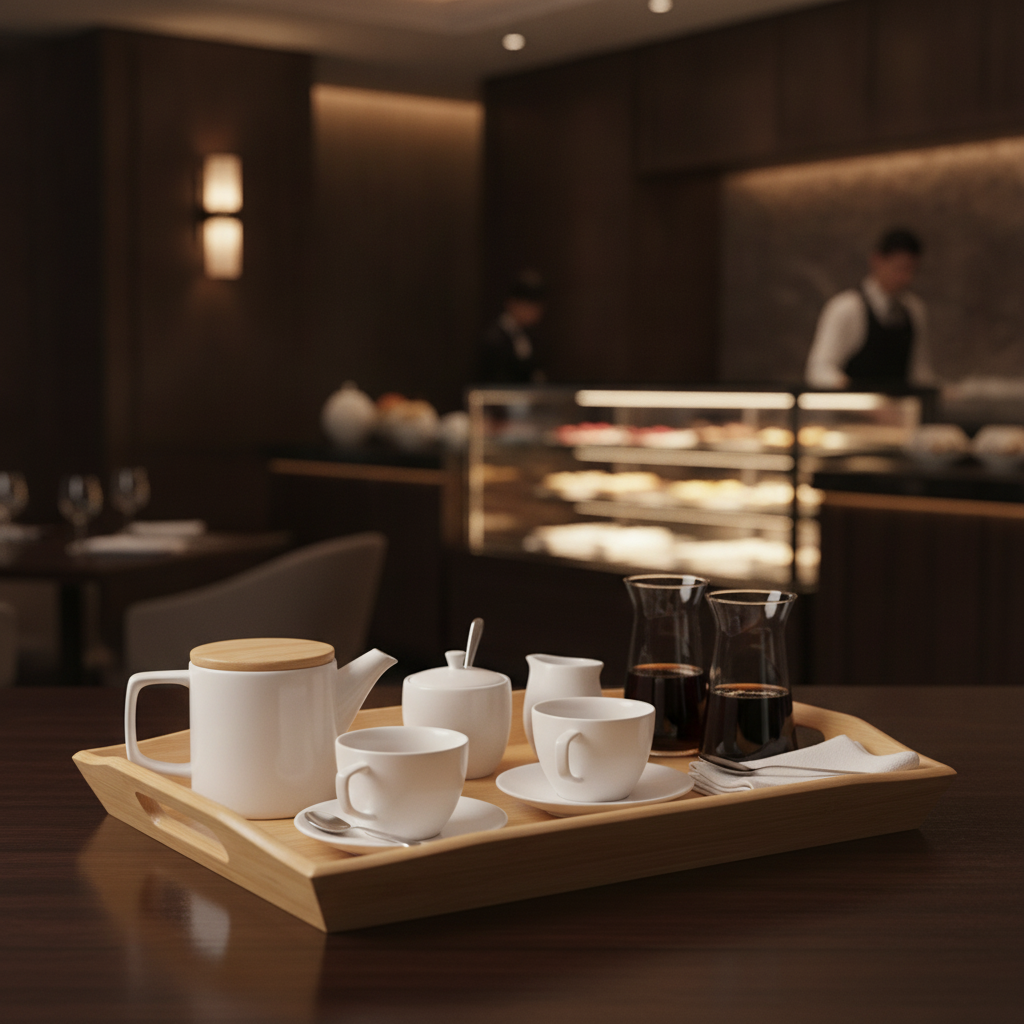 Wood Rectangular Tray 290x381mm for Tea & Coffee Service
