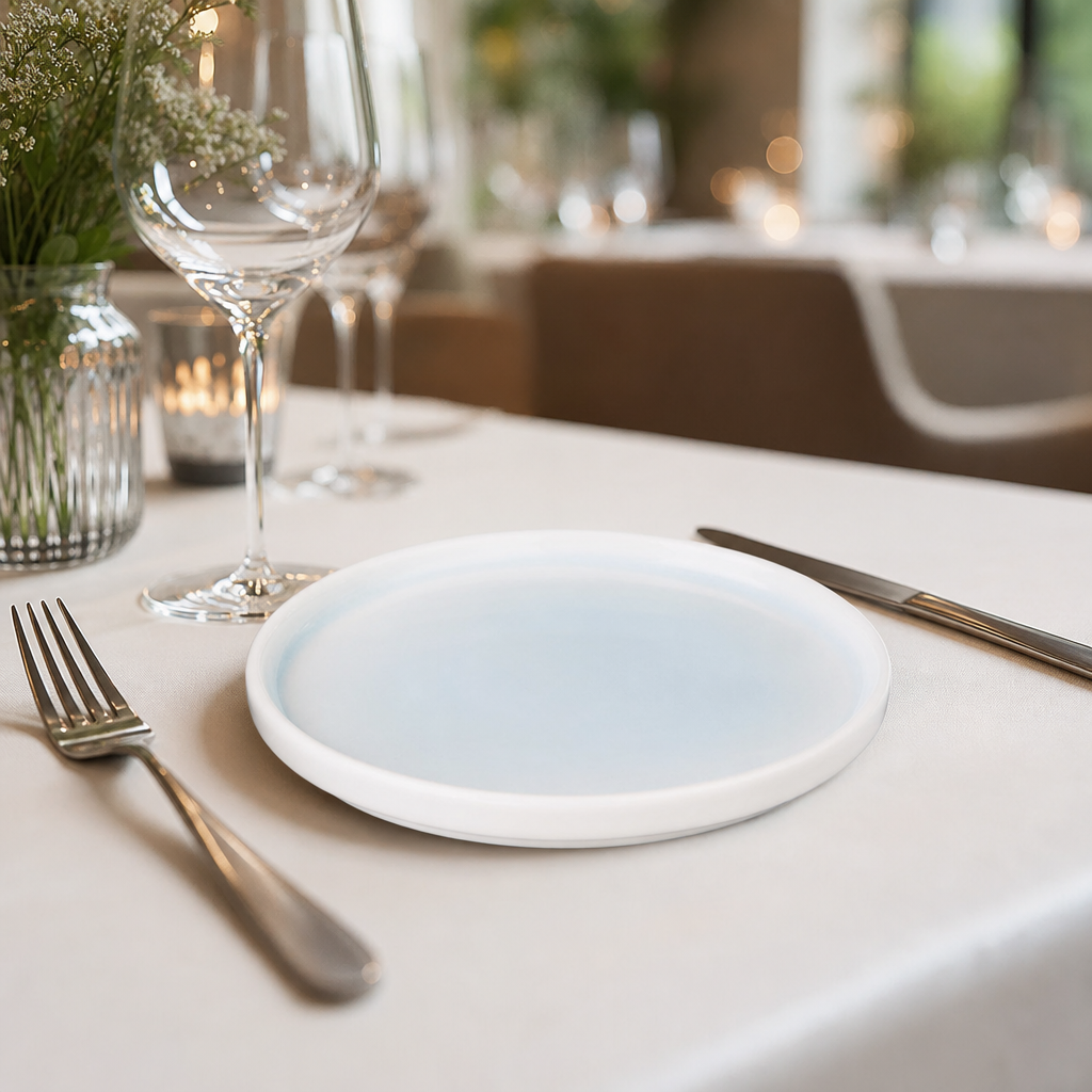 Plates 156mm Aqua Porcelain for Stylish Table Settings (Pack of 6)