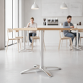 Beech Tabletop with Aluminium Base 600x650mm for Cafes & Restaurants