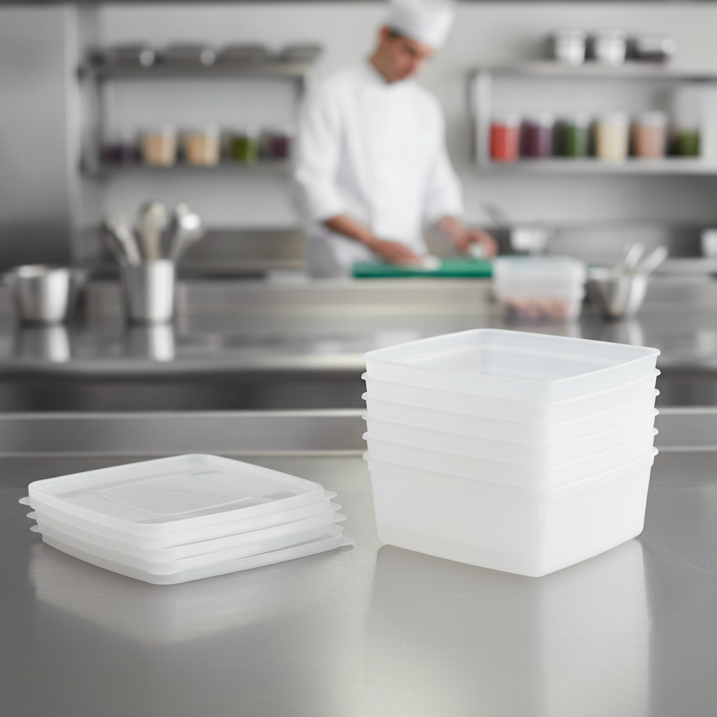 Polypropylene Food Storage Container 1L for Professional Kitchens (Pack of 6)