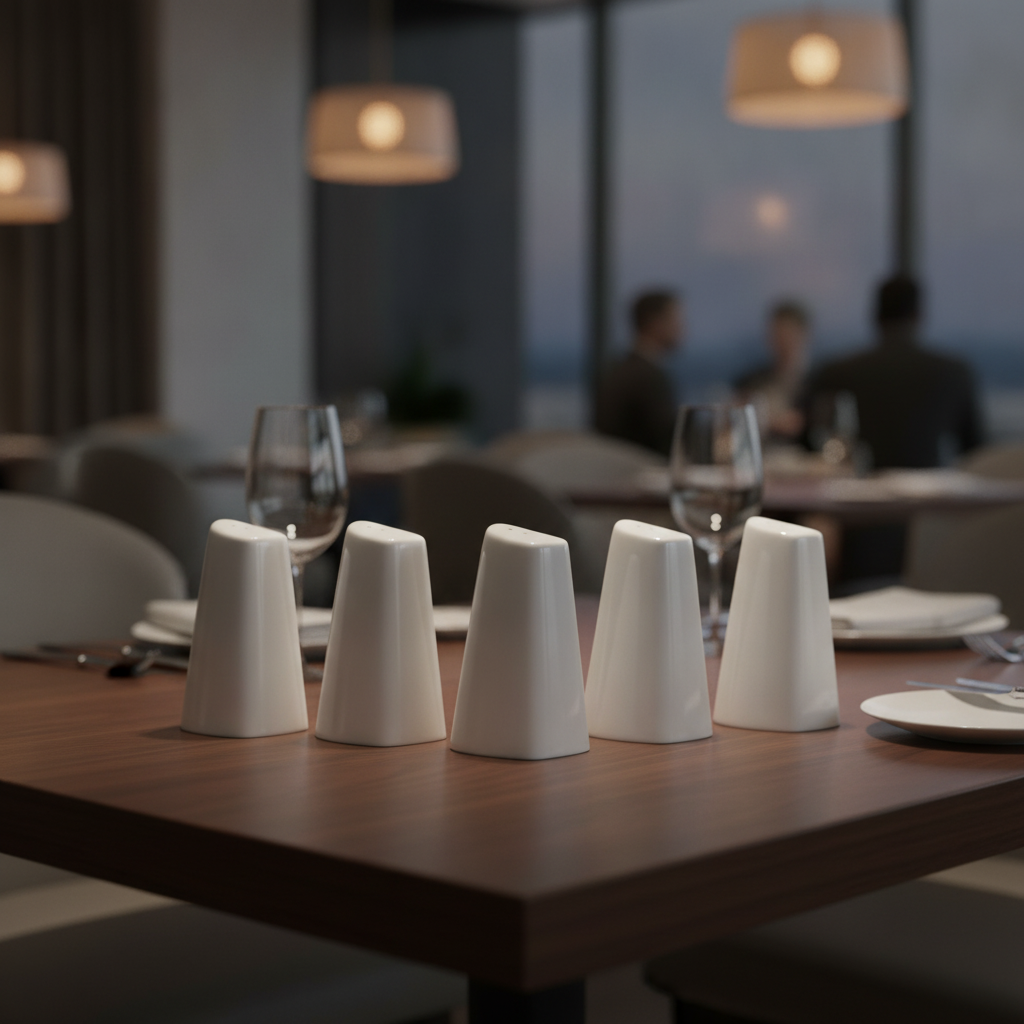 Porcelain Salt Shakers 89mm for Dining Tables (Pack of 6)