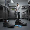 Microfibre Black Non-Slip Work Shoes for Comfort & Safety
