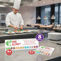 Self Adhesive Vinyl Allergy Awareness Stickers for Food Displays (Pack of 8)