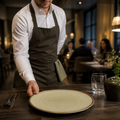 Organic Coupe Flat Plates Linen 318mm Vitrified Ceramic for Modern Dining (Pack of 6)