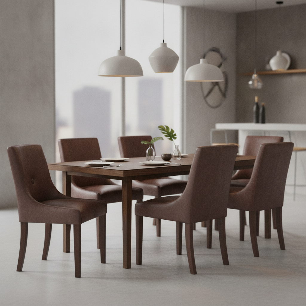 Rubber Wood Dining Chair with Padded Seat 870x460mm for Restaurants (Pack of 6)