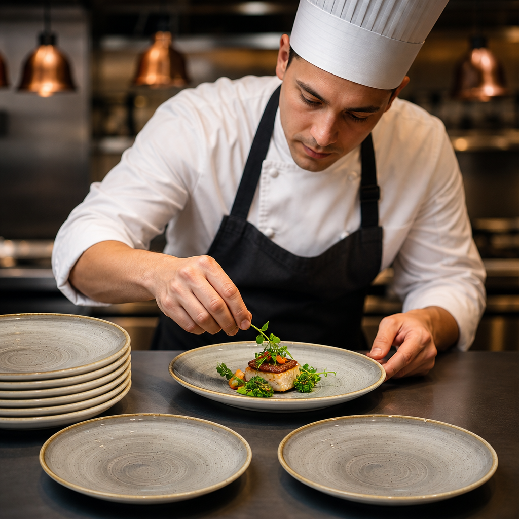 Round Dishes 160mm Vitrified Ceramic for Fine Dining (Pack of 12)
