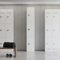 Powder Coated Steel Three Door Lockers 300mm Deep for Secure Storage