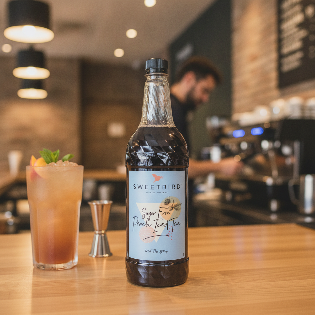 Peach Iced Tea Sugar-Free Syrup 1L for Refreshing Beverages