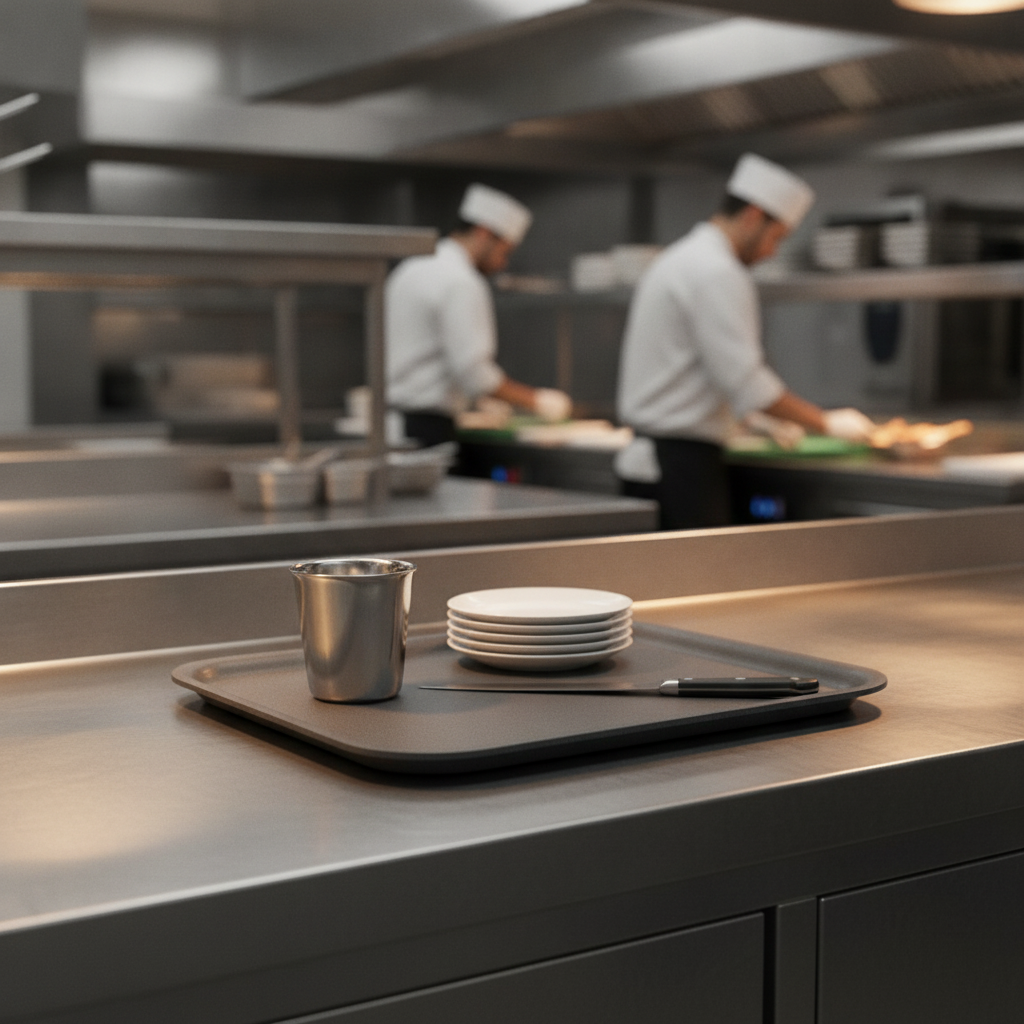 Laminate Non-Slip Rectangular Tray 14mm for Commercial Use