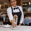Clear Glass American Tall Sundae Glass 290ml for Desserts (Pack of 12)