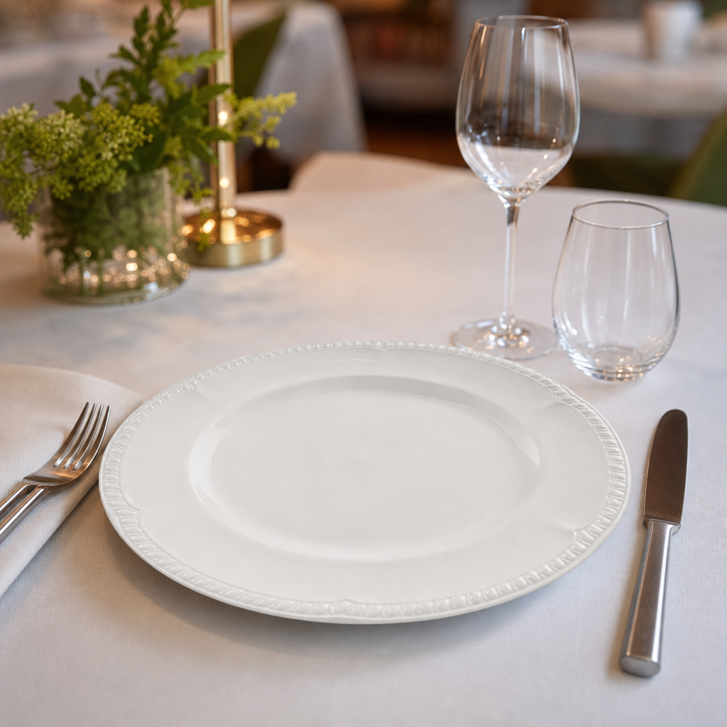 Plates 305mm White Porcelain for Catering Establishments (Pack of 12)