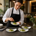 Crescent Shaped Salad Plates White Porcelain for Restaurants & Cafés (Pack of 12)
