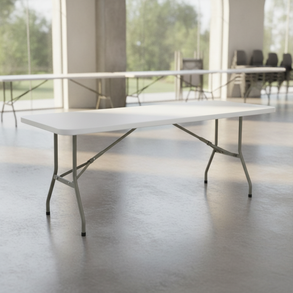 High Density Polyethylene Rectangular Folding Table 6ft for Indoor & Outdoor Use