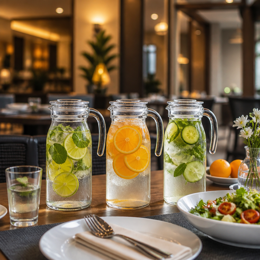 Glass Jugs with Lid 750ml for Serving Beverages (Pack of 6)