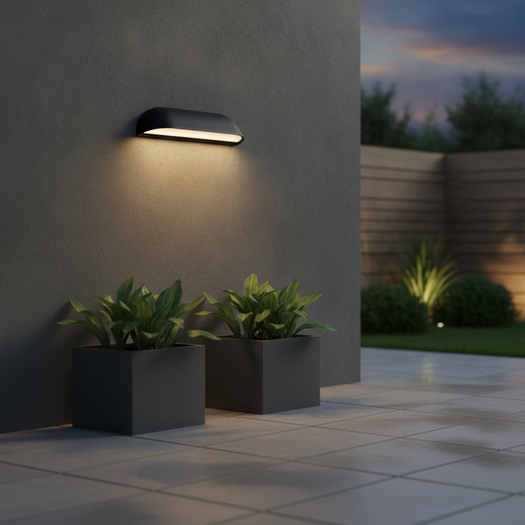 Aluminium Outdoor Wall Light with Opal White Diffuser for Exteriors