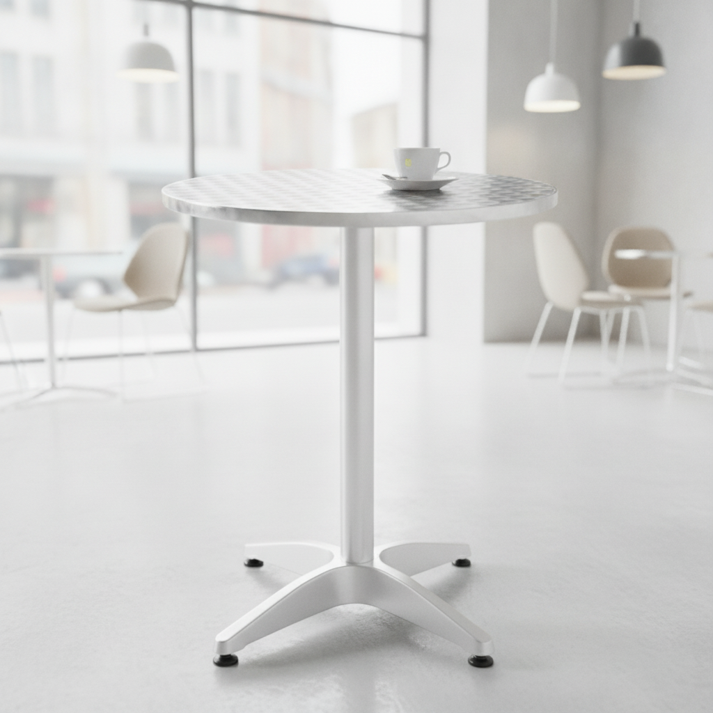 Stainless Steel and Aluminium Round Bistro Table 800mm for Indoor & Outdoor Use