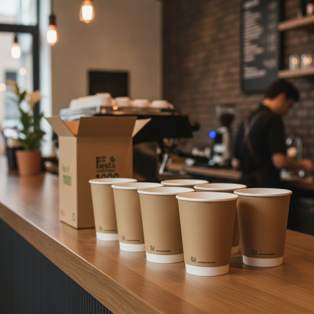 Compostable Paper Coffee Cups 8oz for Eco-Conscious Takeaway (Pack of 1000)