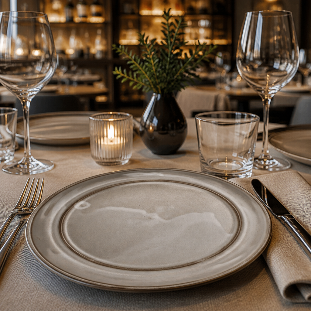 Fire Plates Smoke Grey Porcelain for Professional Use (Pack of 24)