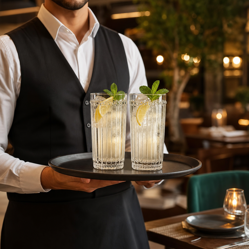 Soda Lime Clear Hi Ball Glass 395ml for Bars & Restaurants (Pack of 6)