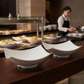 White Melamine Dish 400mm for Elegant Buffets