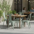 Steel Bistro Chairs Olive Green 850x425mm for Indoor & Outdoor Use (Pack of 4)