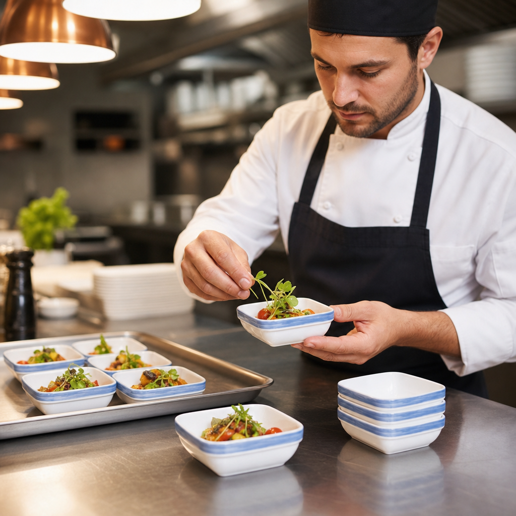 Square Stacking Dishes 110mm Glass for Foodservice (Pack of 24)