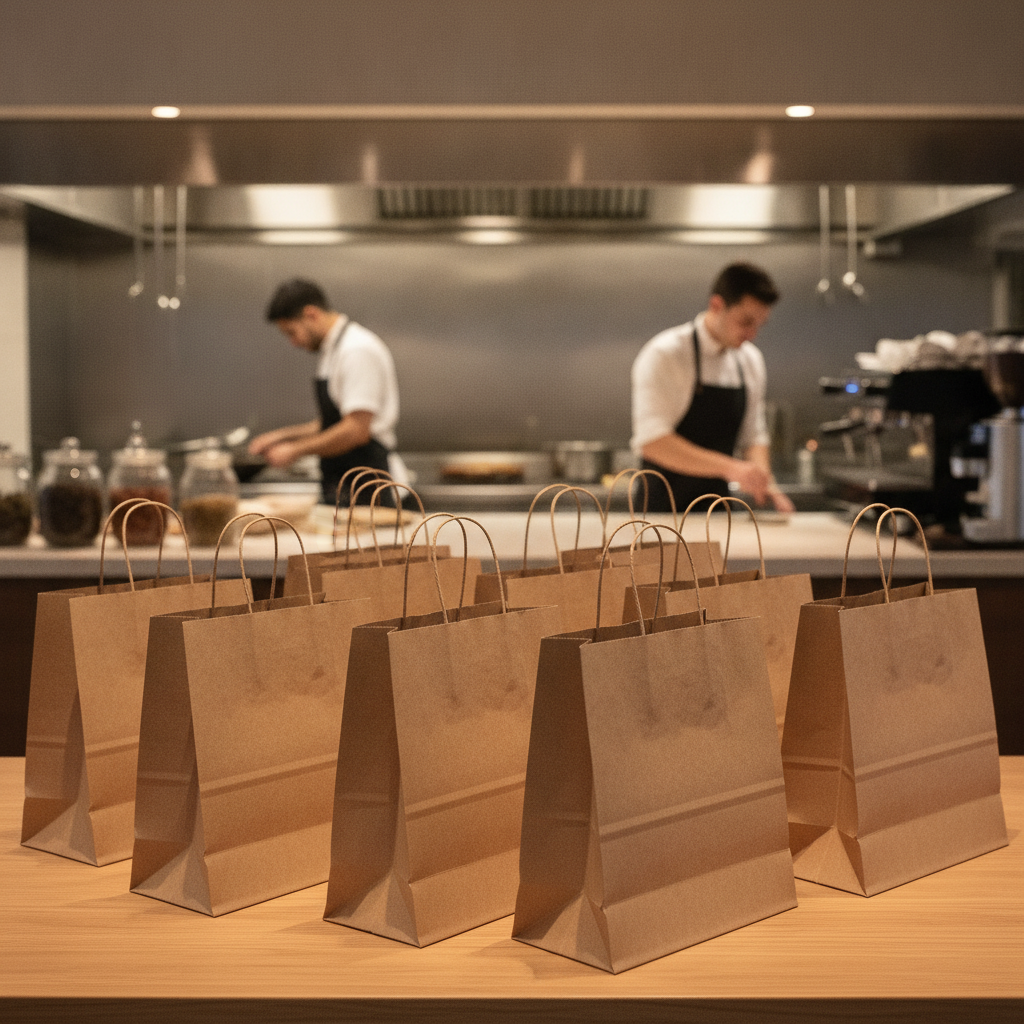 Brown Paper Carrier Bags Medium for Eco-Friendly Shopping (Pack of 250)