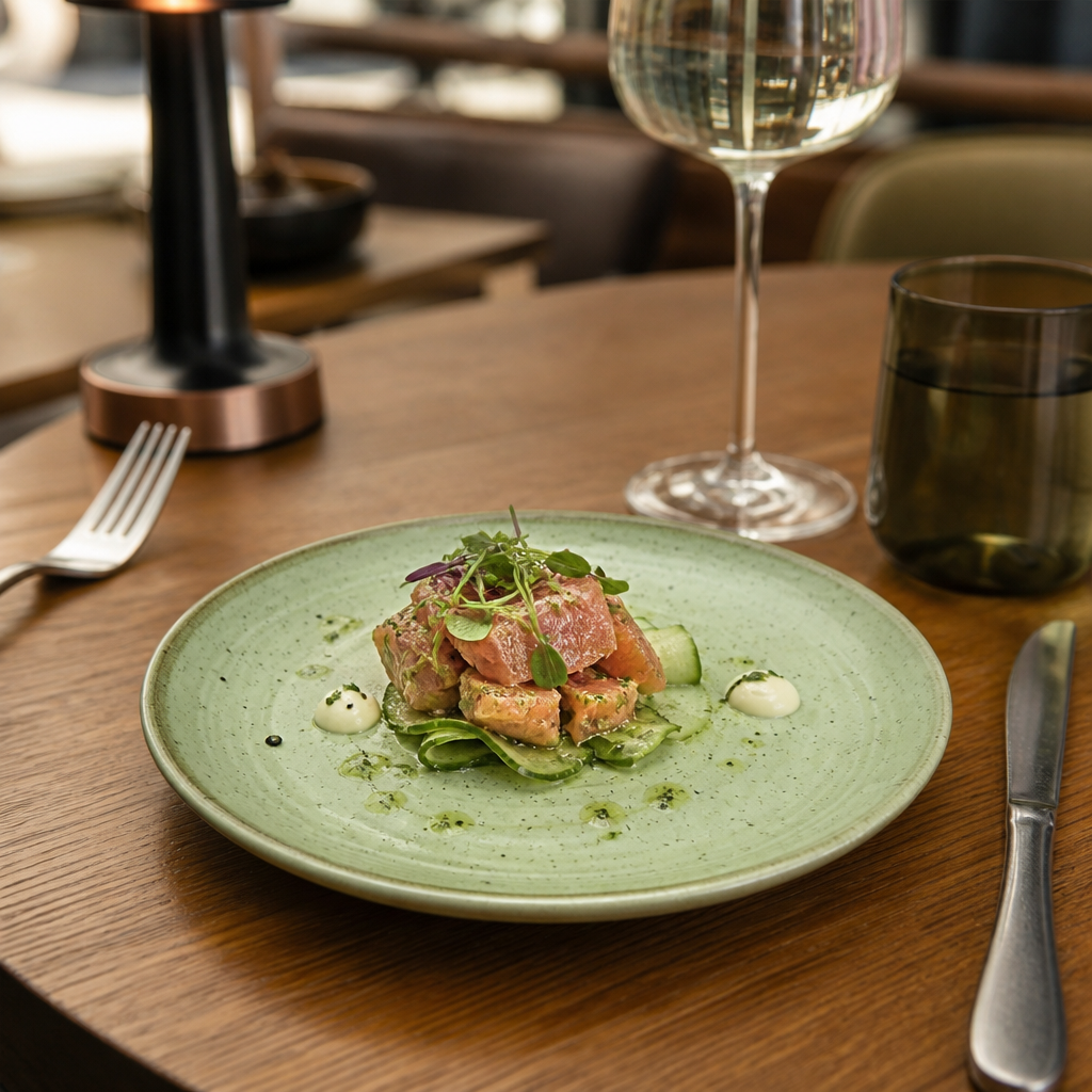 Coupe Plates 165mm Green Vitrified Ceramic for Dining Tables (Pack of 12)